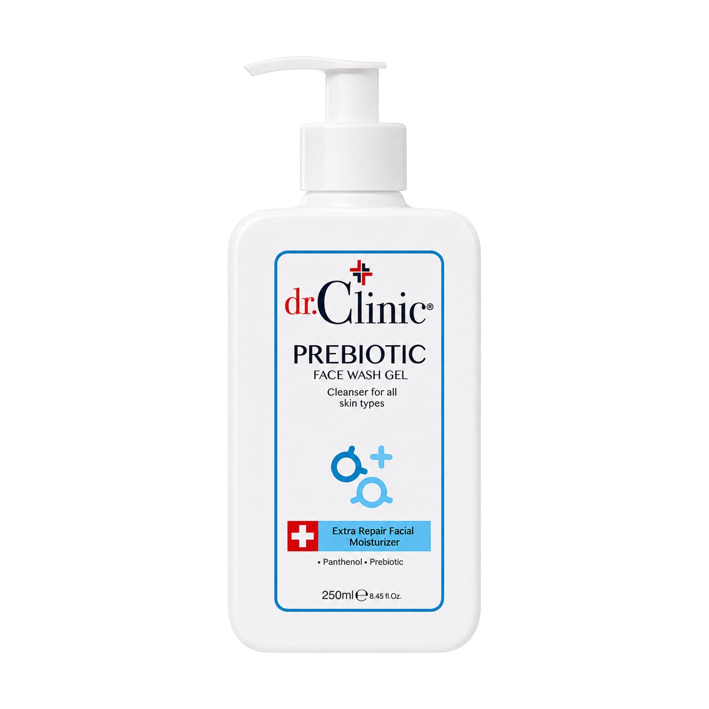 Пребіотичний гель для вмивання Dr.Clinic Prebiotic Face Wash Gel для всіх типів шкіри, з пантенолом, 250 мл